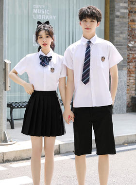 毕业季班服学院风校服套装夏装短袖短裤初高中学生朗诵合唱演出服