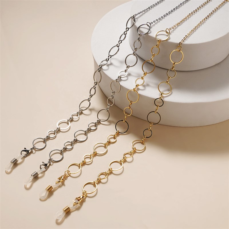 新款口罩链挂脖绳防丢金属装饰眼镜链防掉银色链条配件不掉色复古