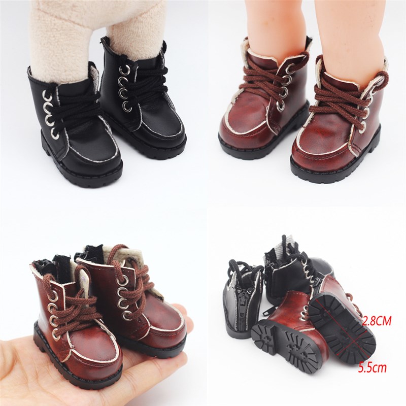 20CM棉花娃娃用鞋子20CM娃鞋皮鞋休闲靴子马丁靴皮靴5.5*2.8cm
