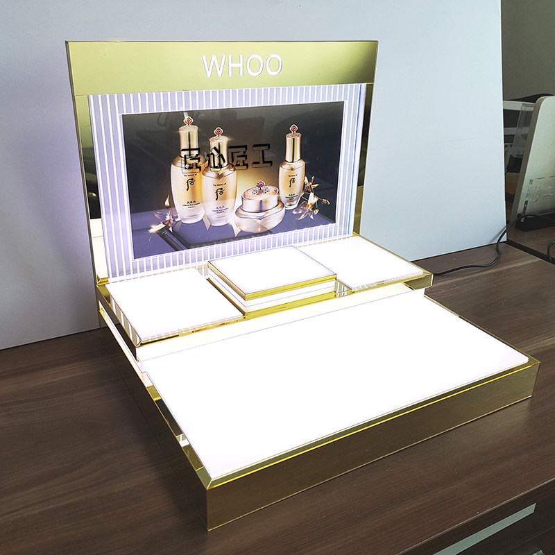 黑色亚克力展示架护肤品陈列架产品货架展架化妆品修丽可摆放台