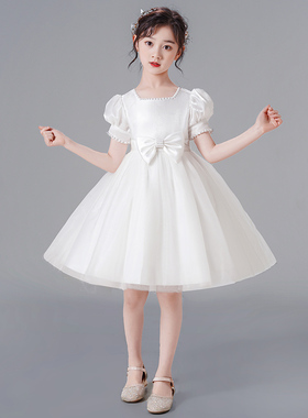 儿童礼服泡泡袖公主裙女童高端礼服小女孩主持人钢琴六一演出服