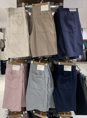 日单男女装夏季水洗针织松紧短裤休闲中裤C474129/467797/477950