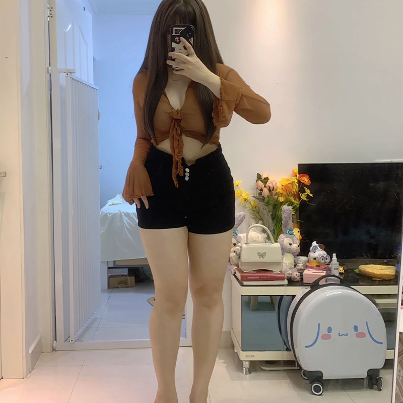 胖mm特大码女装梨型身材阔腿a字裤子夏季新款遮肚显瘦牛仔短裤女