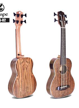 30寸木电箱尤贝斯 UBS正桶全彩蝶木四弦低音尤克里里Smiger ubass