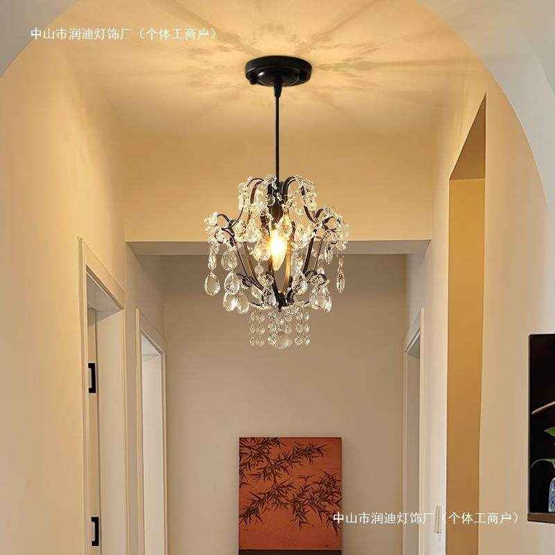 美式复古餐厅水晶小吊灯法式走廊过道阳台灯轻奢欧式入户楼梯灯具,电子元器件市场,其它元器件,淘宝优惠券,粉丝福利购,淘宝优惠卷