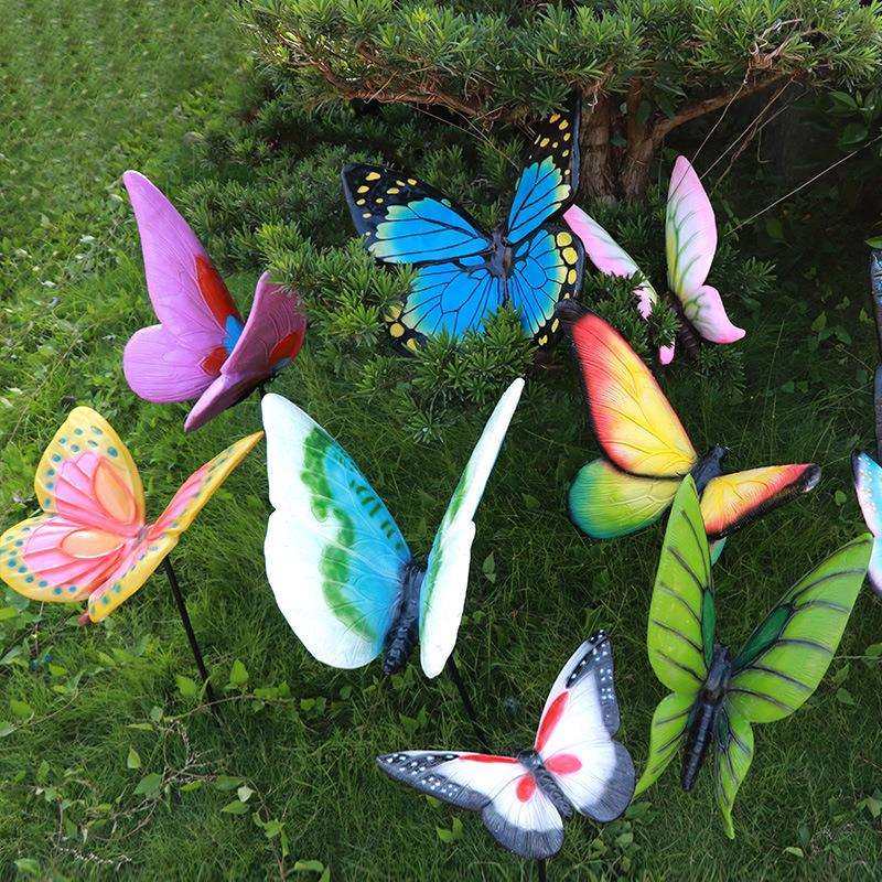 仿真蝴蝶模型摆件户外假动物昆虫幼儿园花园庭院小院子布置装饰品