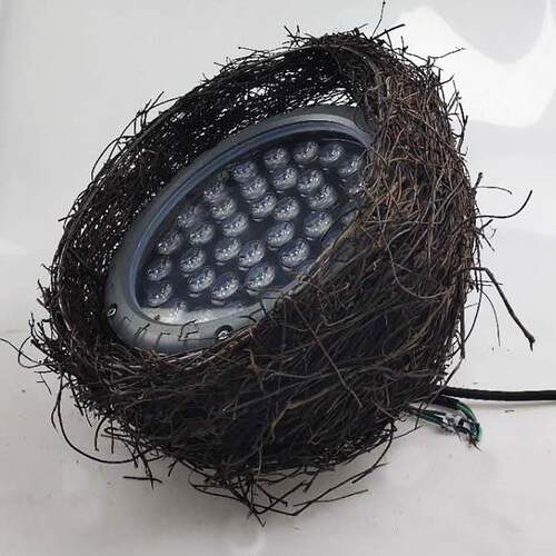 厂家直供户外园林鸟巢投光灯 LED仿真藤编鸟窝照树灯树上投射灯