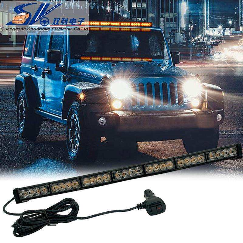 4灯珠7节28LED单排长条灯 84W汽车前后杠灯 12-24V车顶频闪警示灯