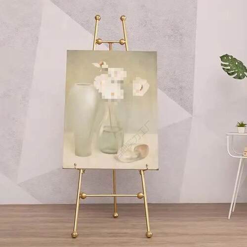 网红轻奢婚礼迎宾照片展示架北欧售楼部广告铁画架金属相框架落地