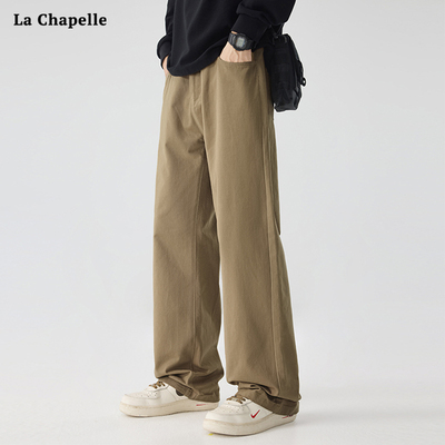 拉夏贝尔秋冬加绒加厚男工装裤子