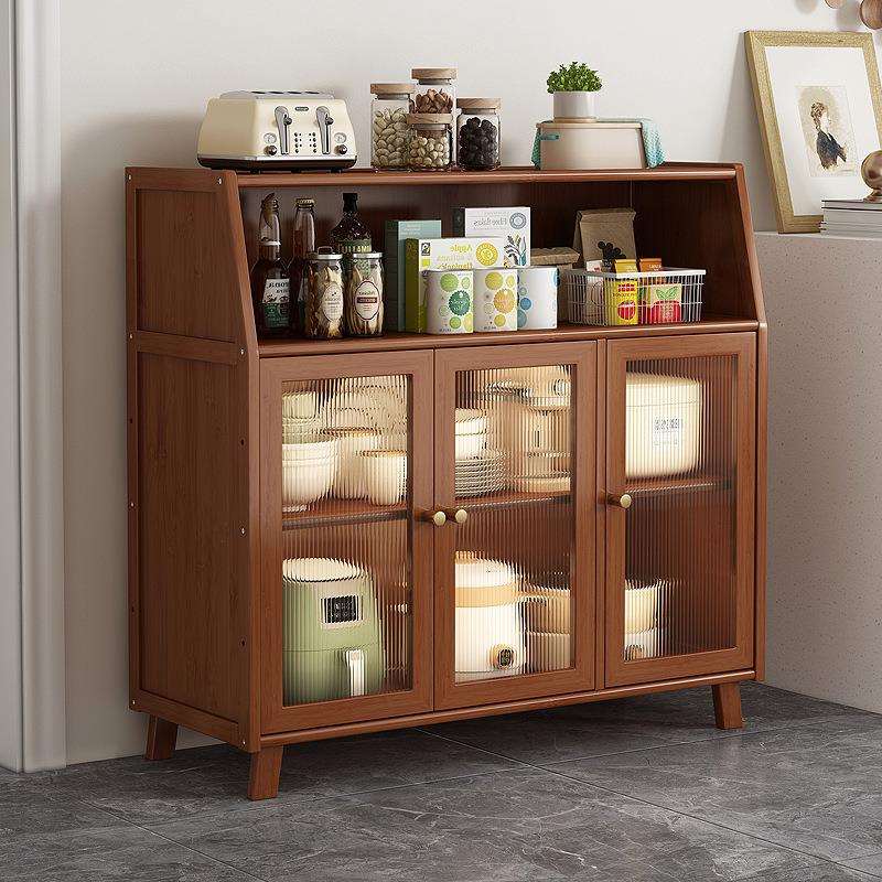 楠竹餐边柜靠墙一体储物柜家用客厅茶水柜厨房橱柜多功能置物B^t