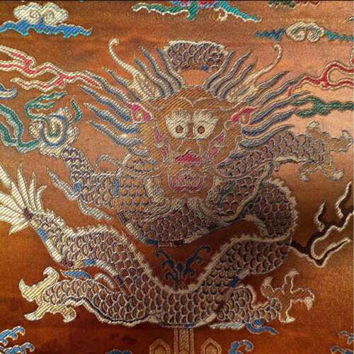 厂家锦盒四条屏精品带锁带封条顶部有刺绣龙图仿古国画收藏
