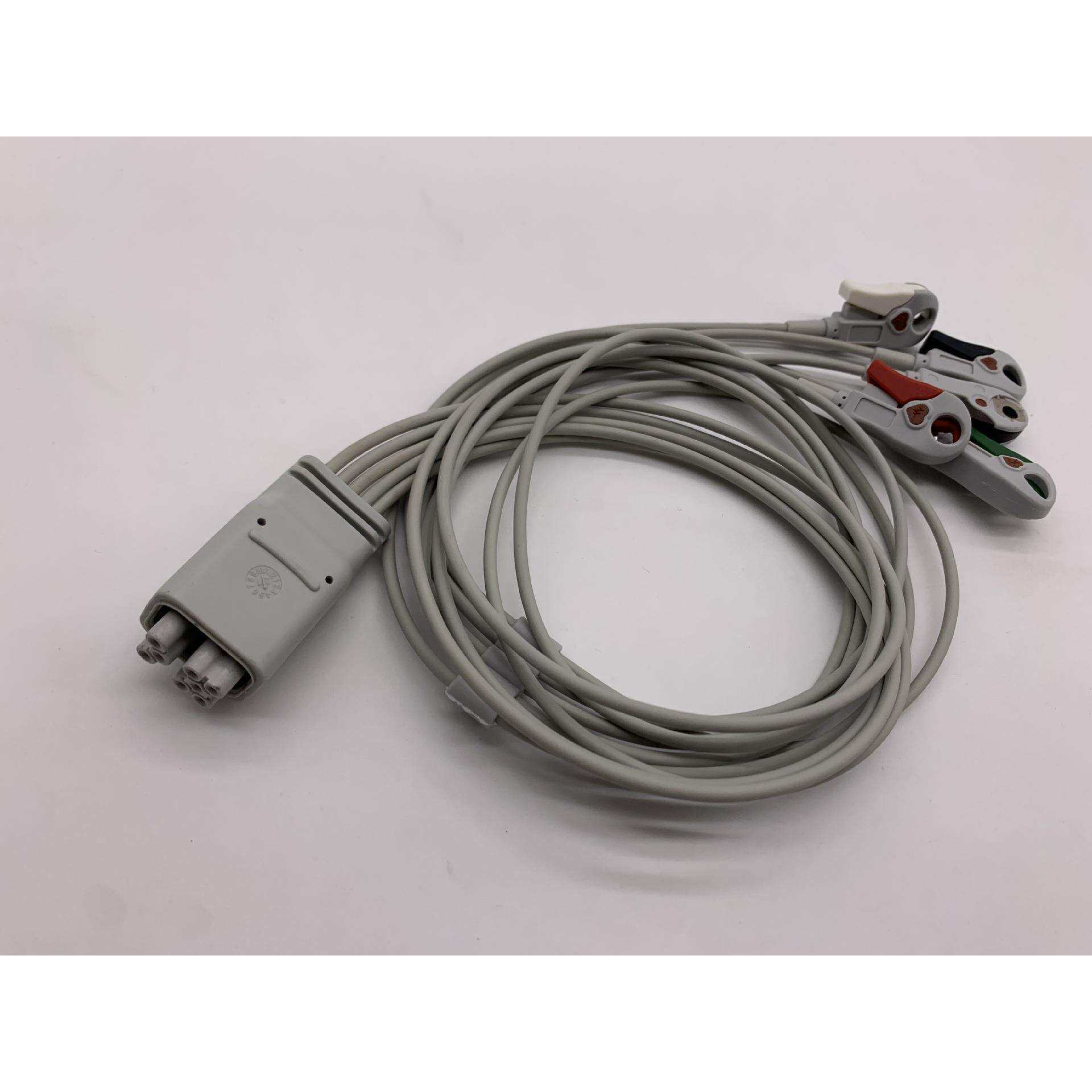 兼容GE心电监护仪配件五导夹式导联线动态导联线八孔