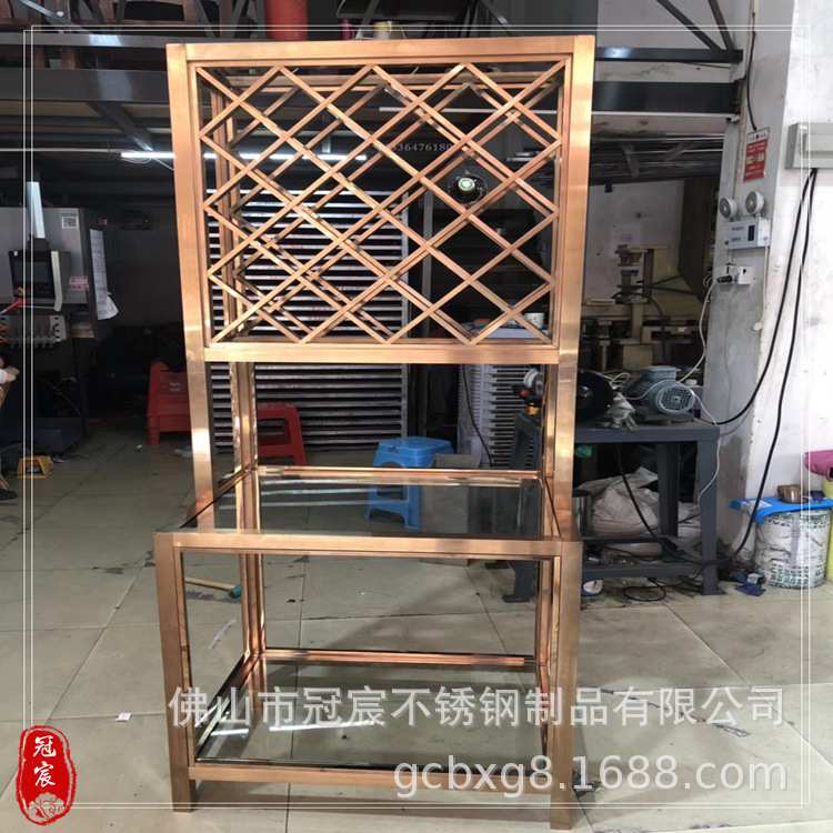 带灯不锈钢板柜金属壁龛电视背景储物装饰柜书柜恒温酒柜酒图片