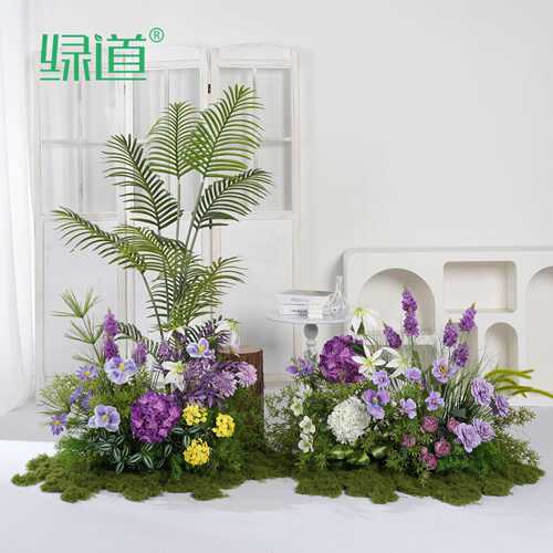 【HY-BY3】仿真植物紫色花园造景花卉室内庭院大型软装布景酒店橱