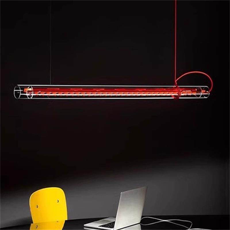 灯德国Ingo Maurer Tubular现代简约餐厅书房长条透明玻璃一字吊