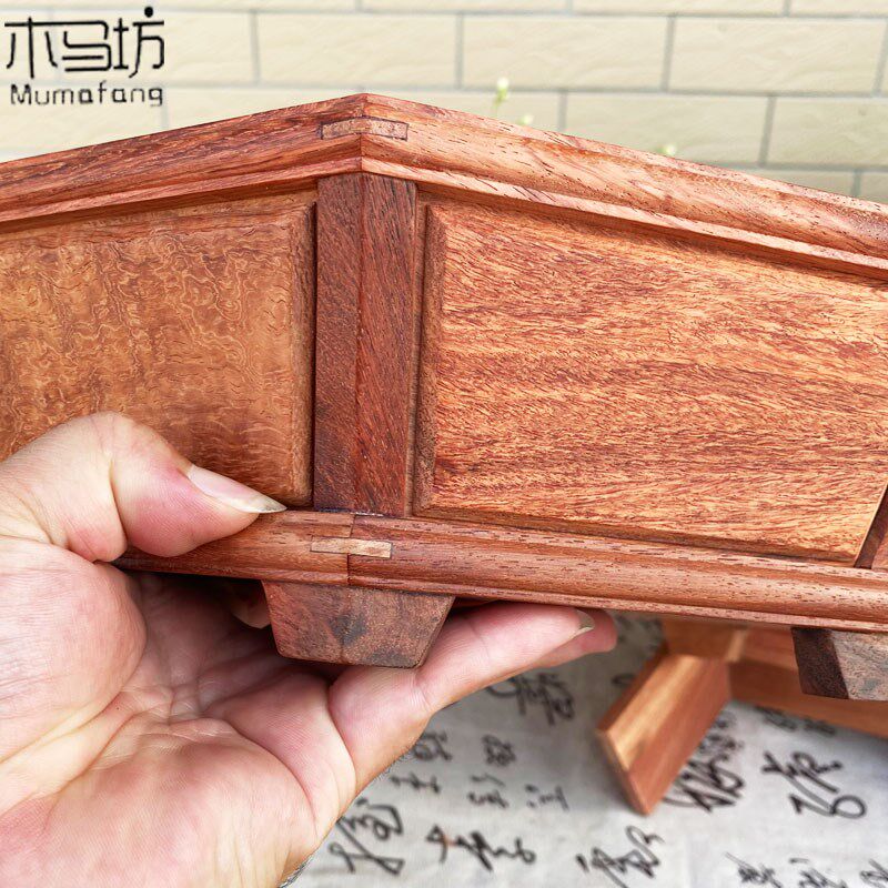 缅甸花梨分格果盘中式婚木干果盘家用红木结实婚庆客厅带盖糖果盒