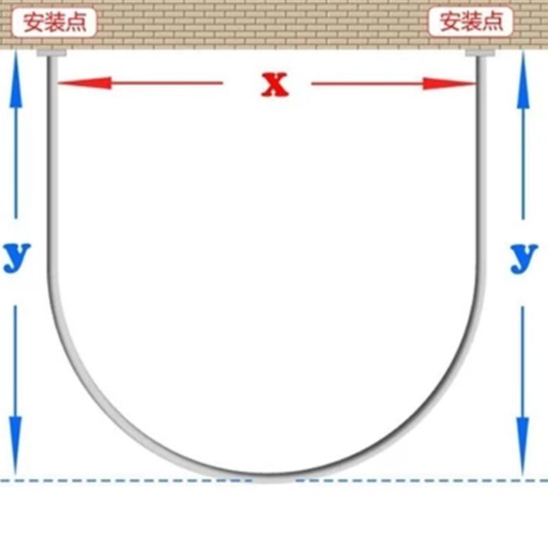 U型浴帘杆打孔安装304断锈钢窗不帘杆弧形扇型沐浴隔帘挂架加厚