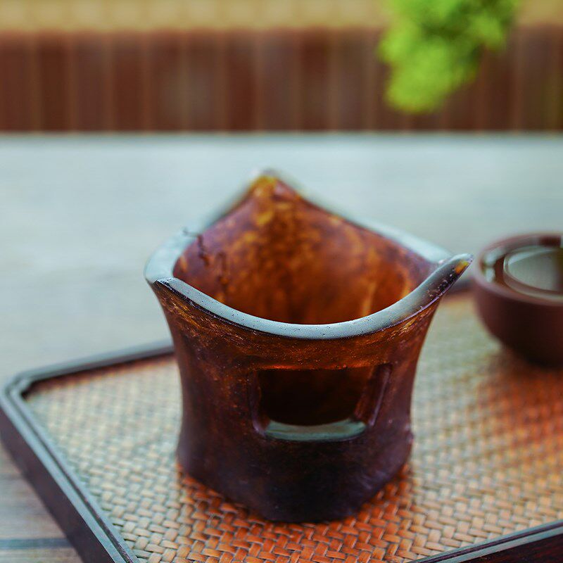 古法琉璃方寸温茶器桌面摆件暖茶器温酒器烛台酒精炉加热保温底座
