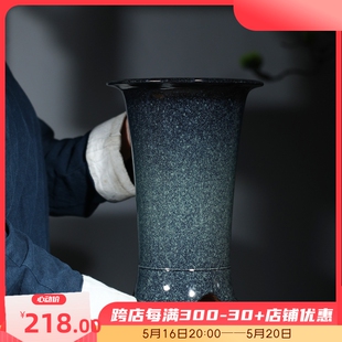 尚扣紫砂雪花釉30cm高室内寒兰蕙兰花盆桌面莲瓣手工古典绿植花器