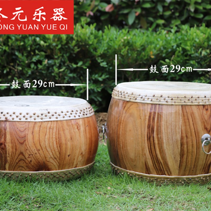 罗9寸高音原木竹钉牛皮手鼓战鼓高鼓扁川鼓堂钉竹鼓鼓道士鼓