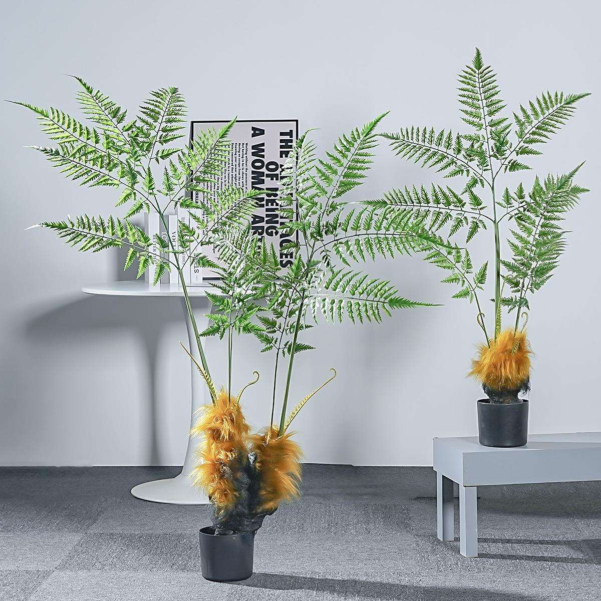 金丝猴猴头蕨蕨草仿真绿植盆栽大型软胶家居装饰落地造景仿真蕨叶