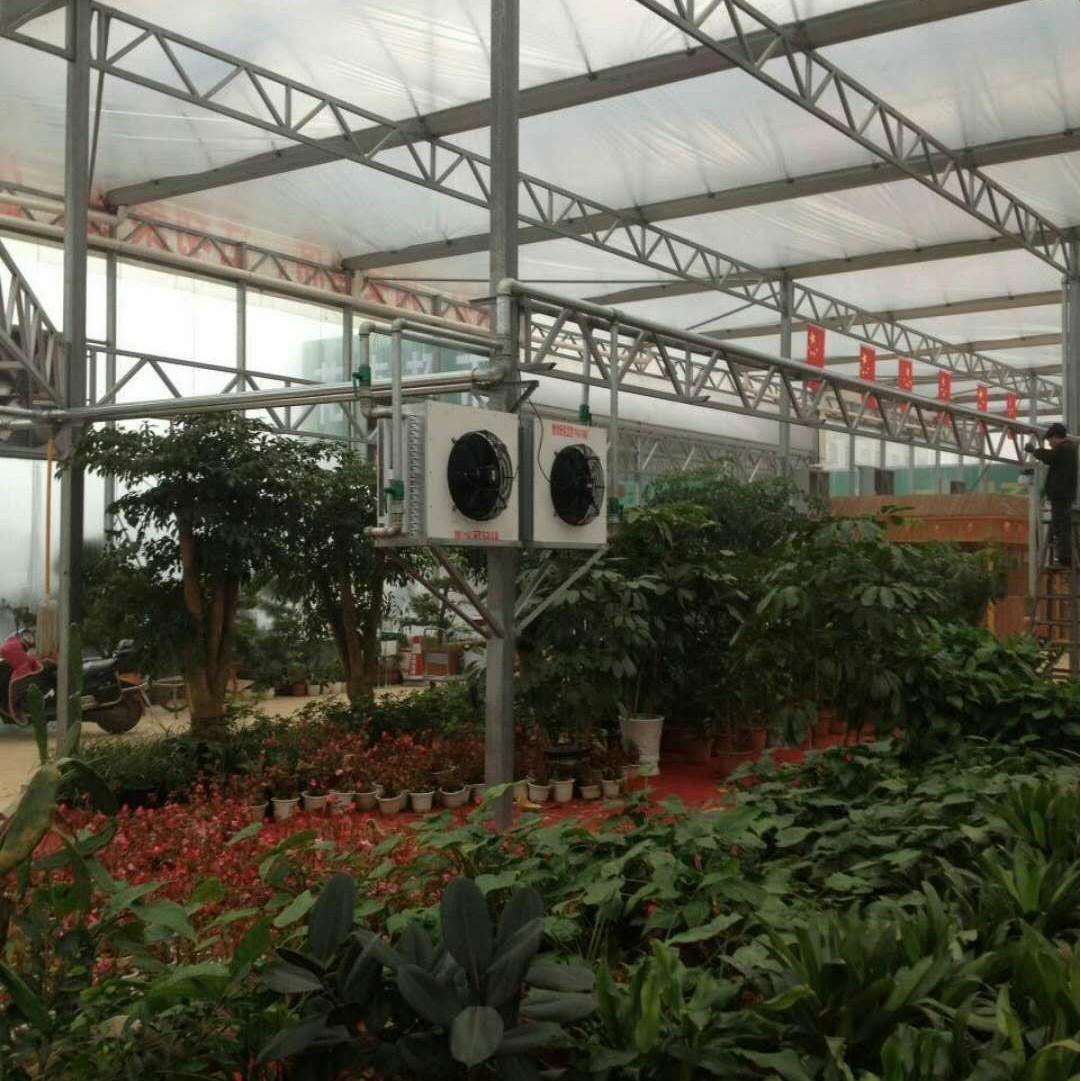 植物园加温水暖风机铜管串铝翅片式空气循环增温设备水温换热器