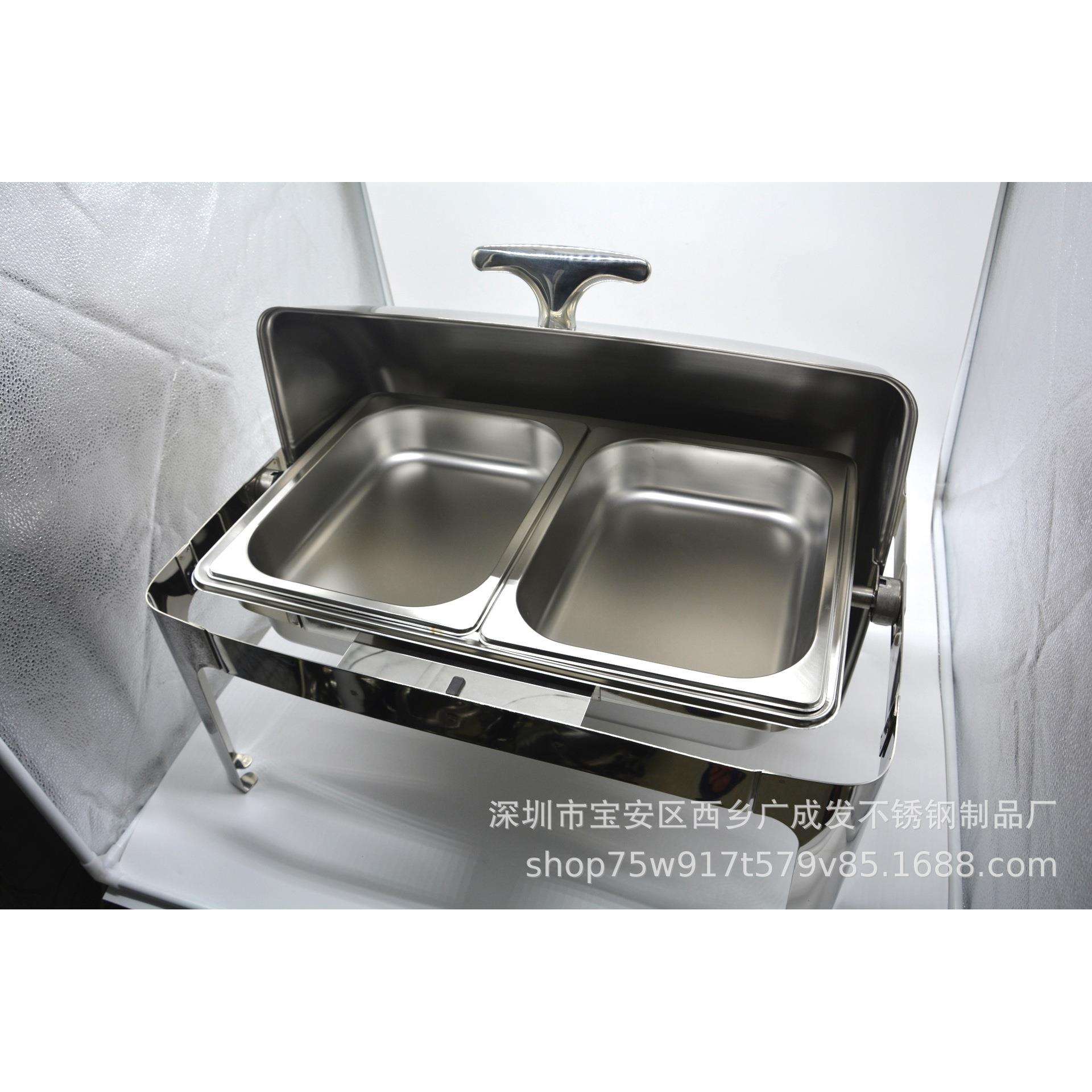 不锈钢自助餐炉 半圆形翻盖单格二格餐炉，布菲炉
