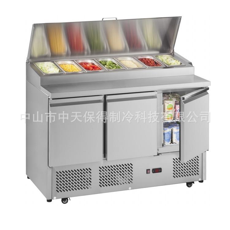 披萨冷藏操作台商用风冷比萨沙拉保鲜柜工作台冰箱披萨撒料台