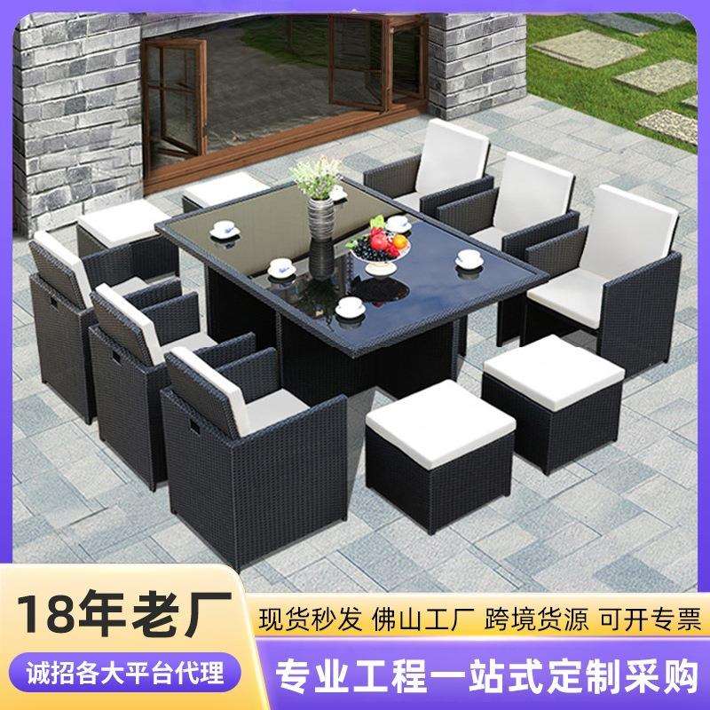 酒店户外藤编餐桌椅厂家藤制桌子椅子家具藤艺餐椅现代简约