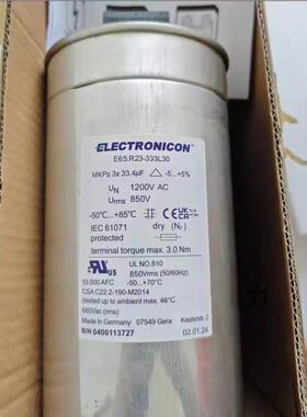 SUN E62.R23-123L30 3*12UF 1700V 1200V 电容 替ELECTRONICON