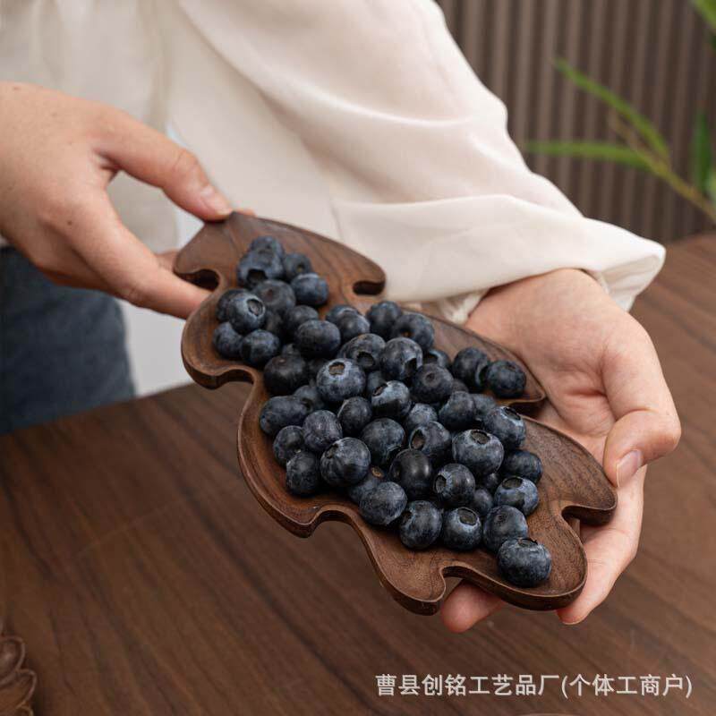 实木点心造型托盘客厅茶几水果木质托盘木蹀厂家创意干果盘