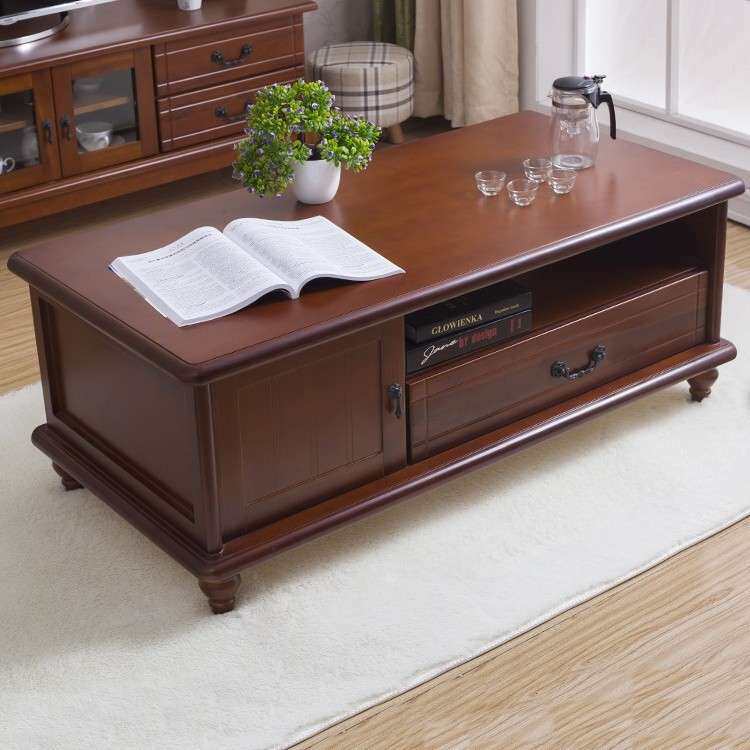 实木茶几餐桌两用现代简约客厅储物欧式茶几电视柜组合小户型茶桌