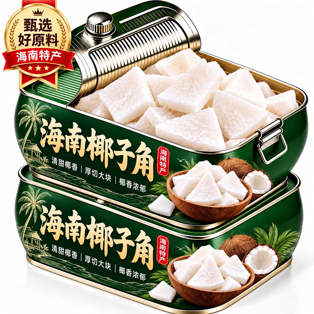 海南特产椰子角椰肉干官方旗舰店正宗新鲜原味椰子片休闲零食小吃