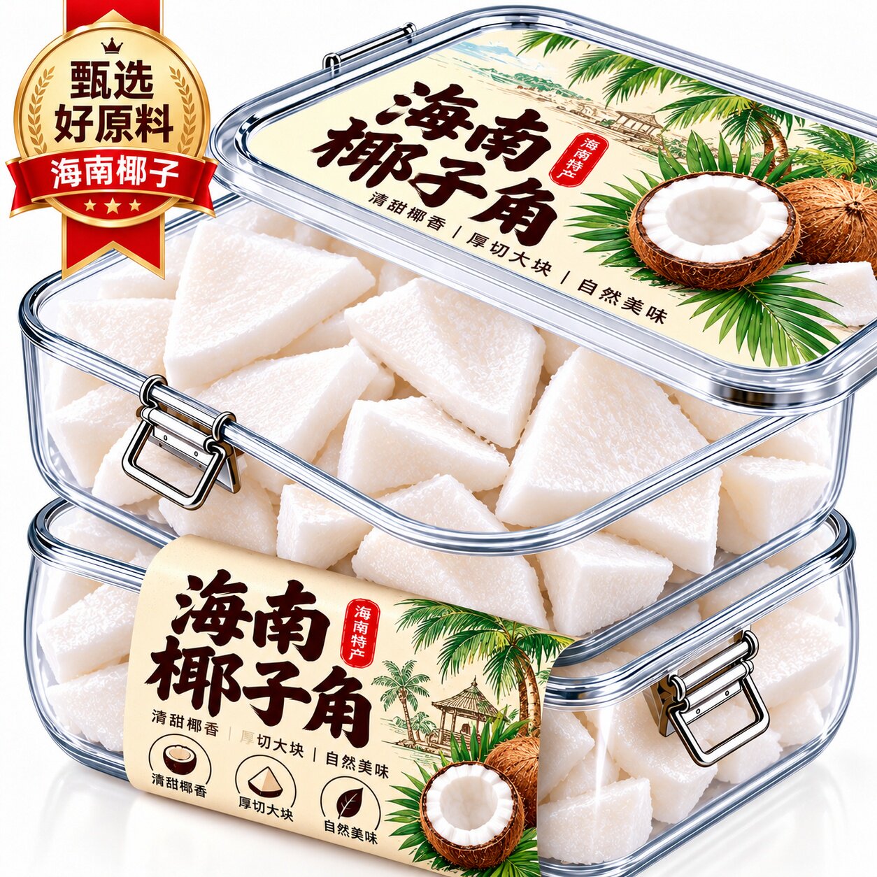 海南特产椰子角椰肉干官方旗舰店正宗新鲜原味椰子片休闲零食小吃