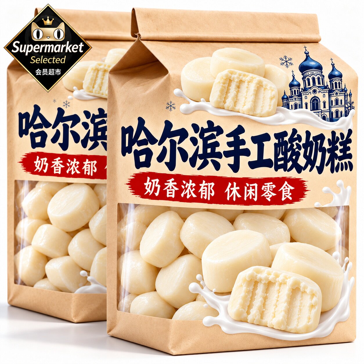 哈尔滨手工酸奶疙瘩糕点