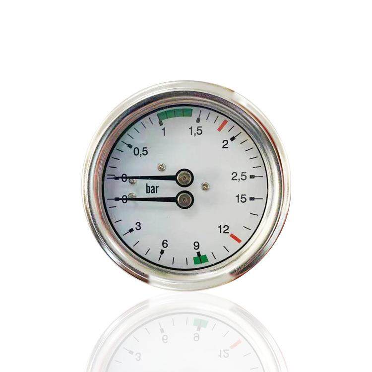 半自动咖啡机压力表双针双压力表指针式Y60Z2.5BAR15BAR工厂供