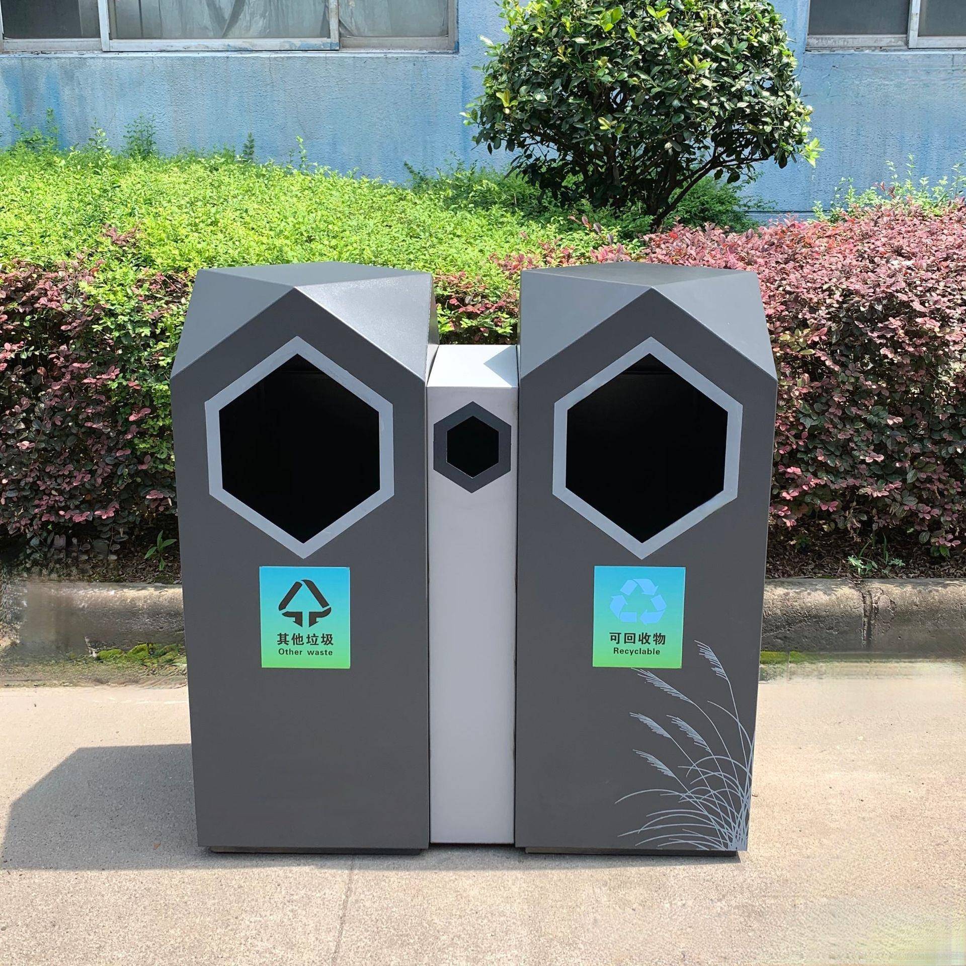 户外不锈钢垃圾桶大号分类果皮箱商用景区街道公园环卫垃圾箱