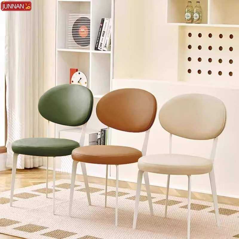 法式奶油风餐椅家用餐桌椅子现代简约餐厅吃饭轻奢高级感靠背椅子