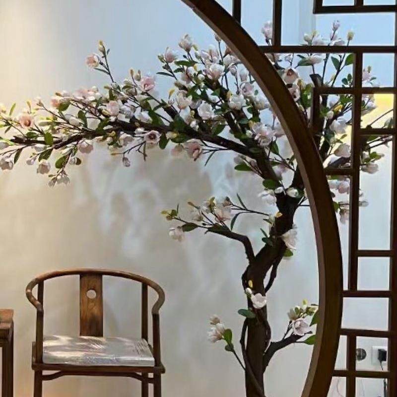 仿真玉兰花树仿真植物假树大型落地花艺橱窗装饰假花室内客厅摆件