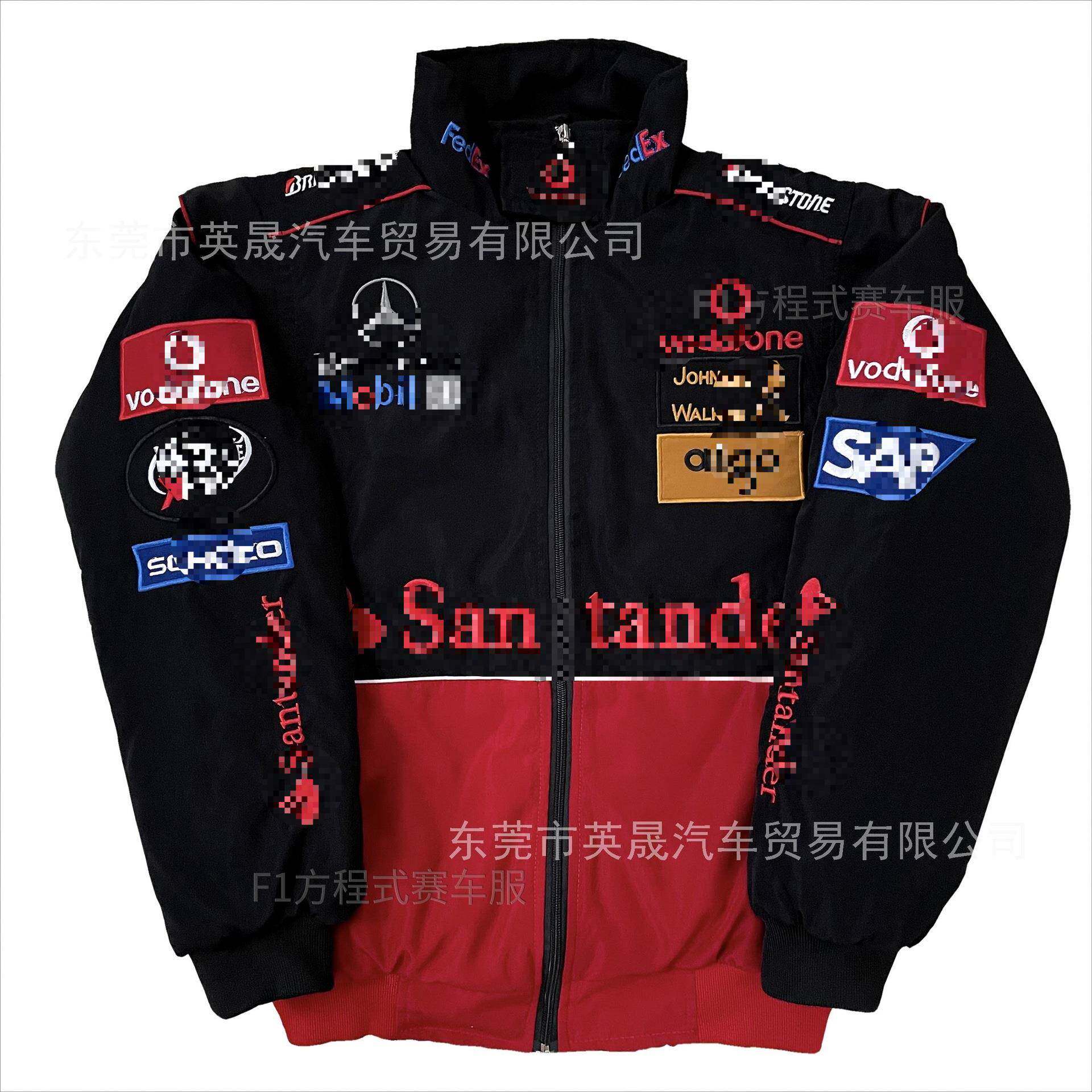 F1赛车服奔驰梅赛德斯机车队炸街休闲外套美式复古全刺绣夹克秋冬