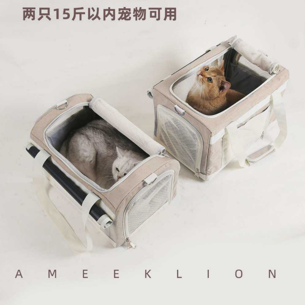 宠物双层包猫咪拉杆箱猫包外出便携透气行李箱狗狗推车大空间笼子