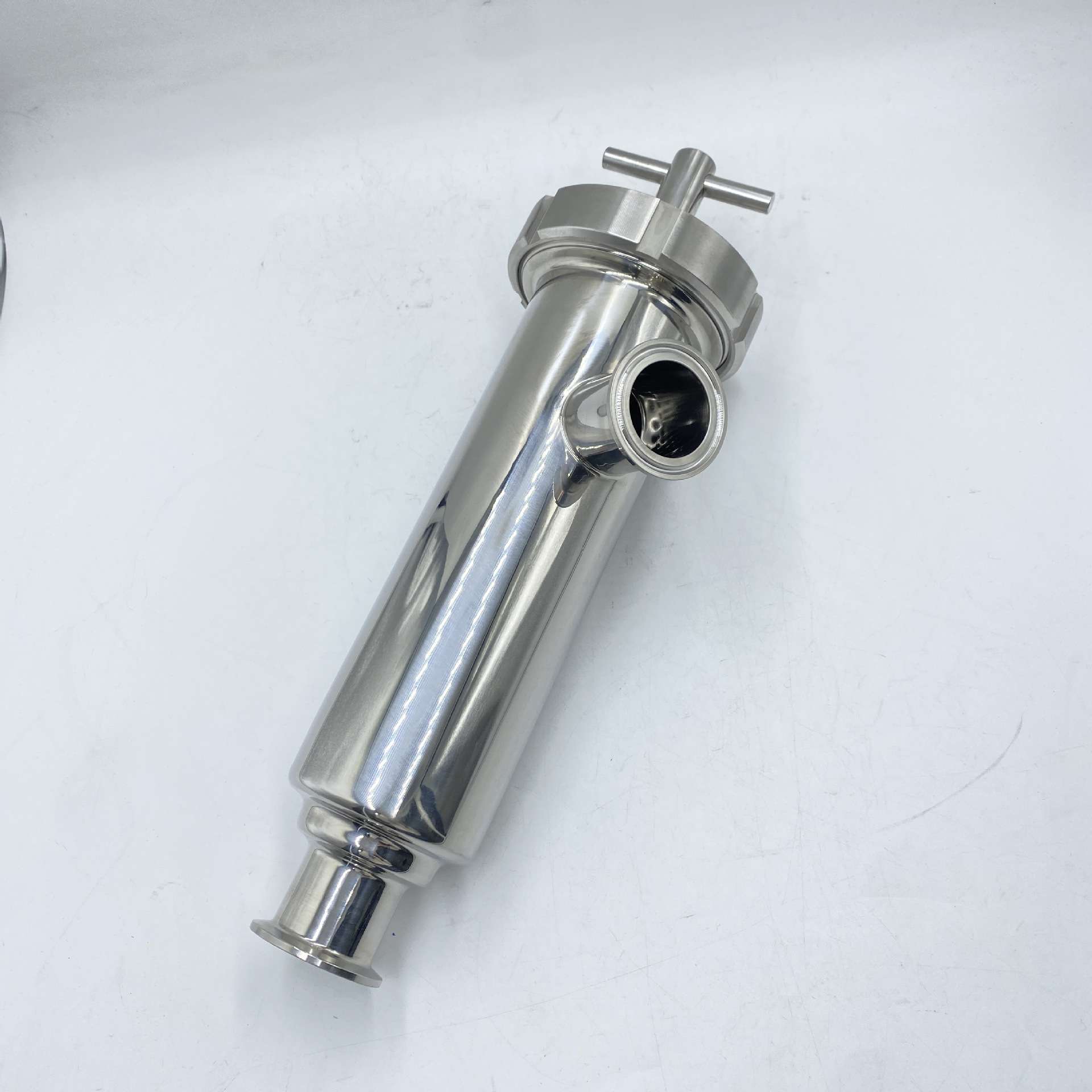 304/316不锈钢角式过滤器优质卫生级卡盘焊接管道过滤器100目滤网