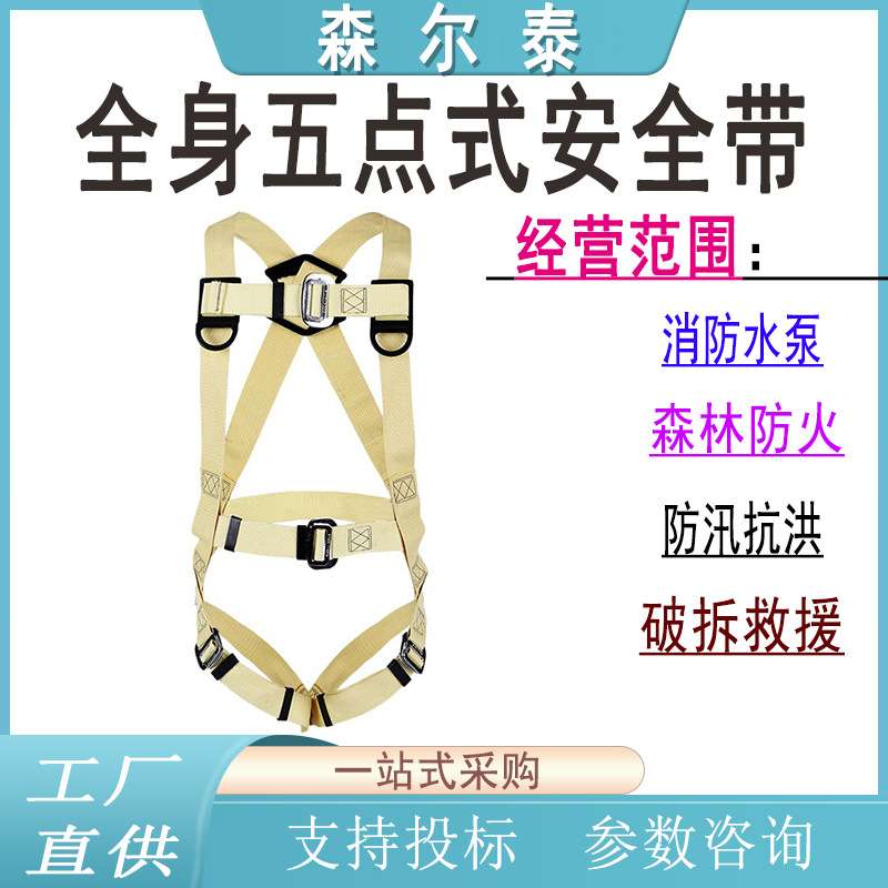 户外施工全身五点式防护安全带 高空作业防坠落电工阻燃保险带