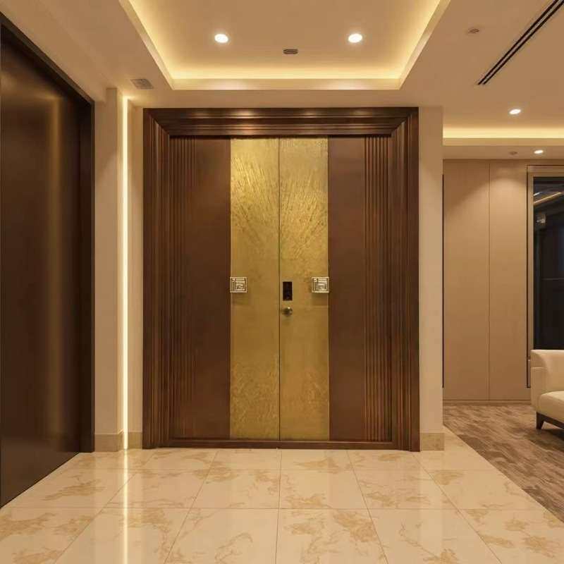 别墅大门对开门铸铝门铝合金大门双开门自建房入户门
