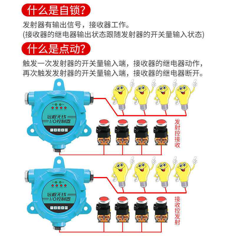 防爆遥控开关发射接收无线io远程双向反馈点对点传输继电器控制器