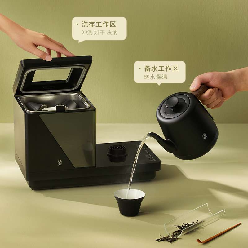 鸣盏泡茶专用烧水壶电热水壶茶台一体全自动上水壶洗杯恒温茶艺壶
