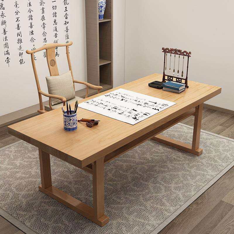 新中式实木毛笔桌家用民宿禅意写字桌小户型绘画画案书桌椅组合,电子元器件市场,其它元器件,淘宝优惠券,粉丝福利购,淘宝优惠卷