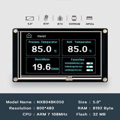 Nextion NX8048K050 增强版 5寸人机交互界面HMI 英文版内核
