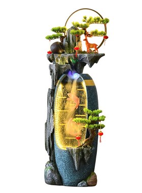 新中式家居流水创意摆件循环水装饰品办公室造景假山景观开业送礼